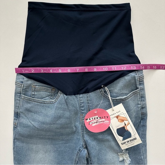 Gemma Rae Women’s Maternity Midi Short Ankle Jeans Size S - Picture 13 of 14